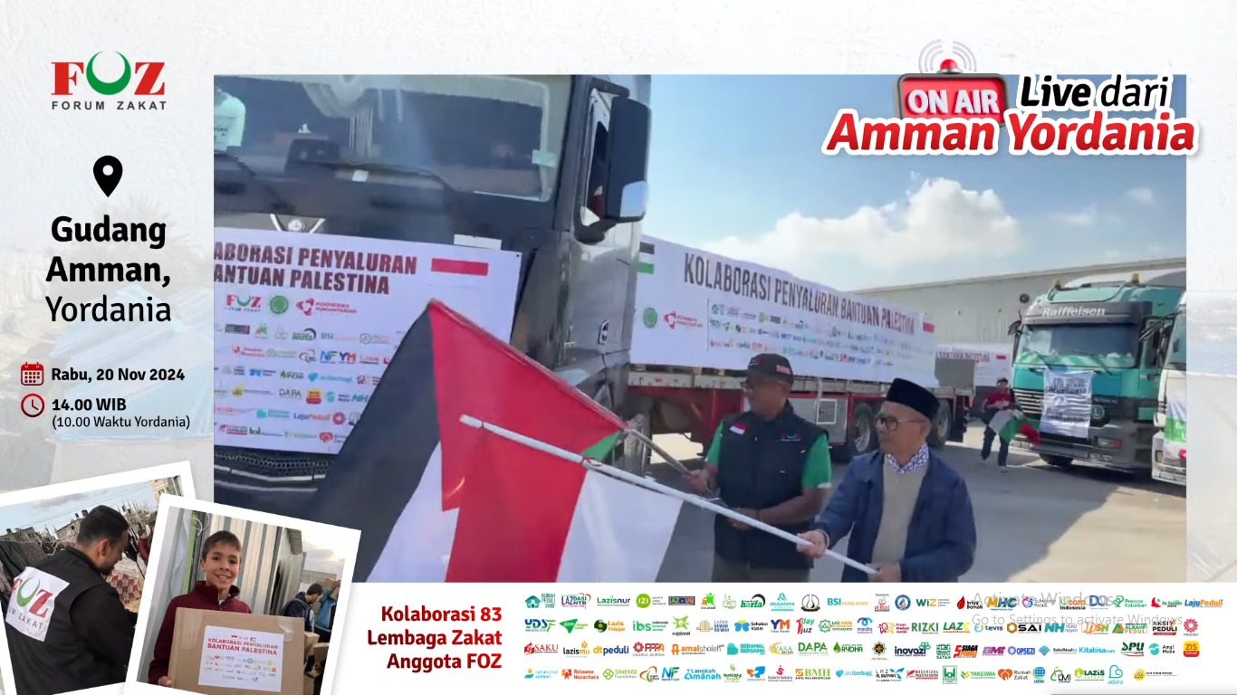 Cover Bersama Forum Zakat, Lazismu Melepas 12 Armada Truk Kemanusiaan Menuju Gaza Utara